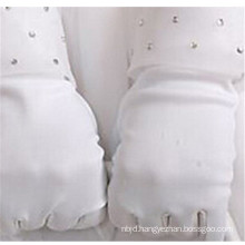 High quality bridal wedding satin gloves cheap wrist length lace gloves